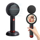 Mini Handheld Fan with LED Light Makeup Mirror Rechargeable Portable Fan White