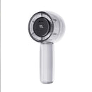 Mini Transparent Handheld Fan with LED Color Display and Rechargeable Battery Gray