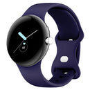 For Google Pixel Watch 1 / 2 Soft Replacement Strap Silicone Sport Watch Band Blue - L