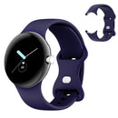 For Google Pixel Watch 1 / 2 Soft Replacement Strap Silicone Sport Watch Band Blue - L