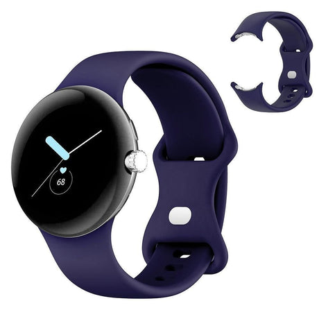 For Google Pixel Watch 1 / 2 Soft Replacement Strap Silicone Sport Watch Band Blue - L