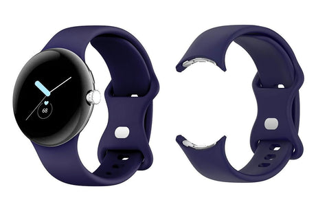 For Google Pixel Watch 1 / 2 Soft Replacement Strap Silicone Sport Watch Band Blue - L