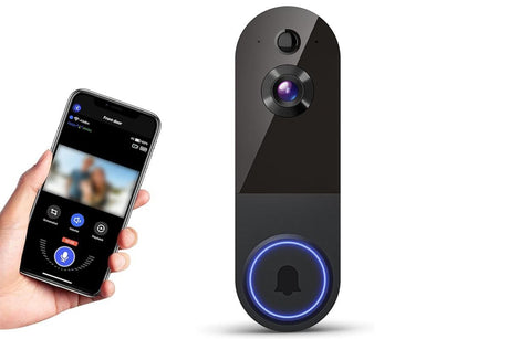 Smart Video Doorbell Camera Wireless Outdoor Doorbell Camera-Black