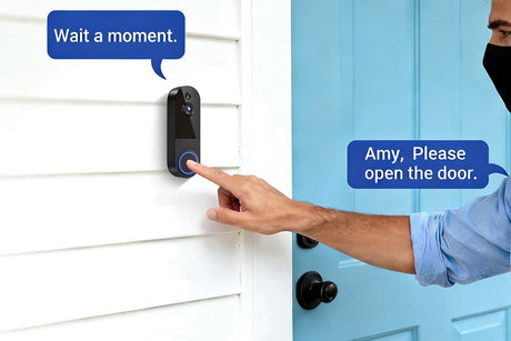 Smart Video Doorbell Camera Wireless Outdoor Doorbell Camera-Black