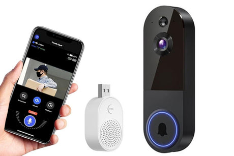 Smart Video Doorbell Camera Wireless Outdoor Doorbell Camera-Black