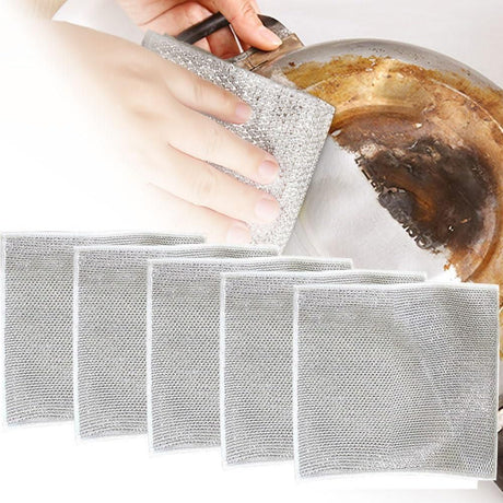 5 PCS Multipurpose Wire Dishwashing Rags for Wet and Dry