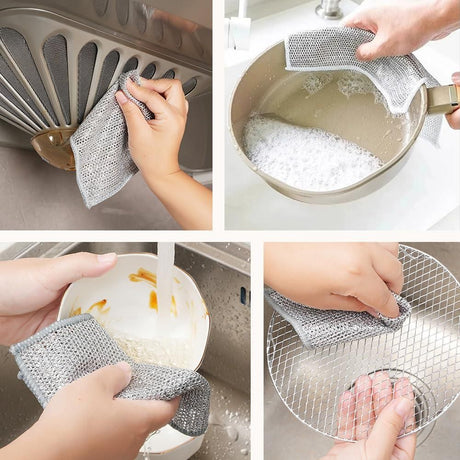 5 PCS Multipurpose Wire Dishwashing Rags for Wet and Dry