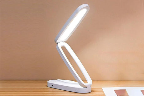 LED Desk Lamp Eye-Caring Foldable Desk Light Touch Control Reading Lamp-White