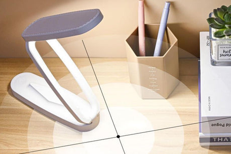 LED Desk Lamp Eye-Caring Foldable Desk Light Touch Control Reading Lamp-White