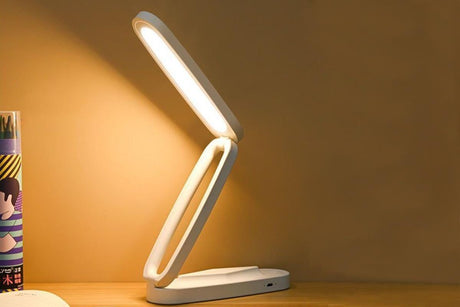LED Desk Lamp Eye-Caring Foldable Desk Light Touch Control Reading Lamp-White