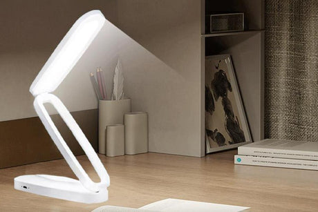 LED Desk Lamp Eye-Caring Foldable Desk Light Touch Control Reading Lamp-White
