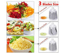 3-in-1 Vegetable Slicer Shredder Grater for Potato Onion Cucumber Carrot Chopper
