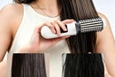 2 in 1 Cordless Hair Straightener Brush Curling Iron with LCD Display-White