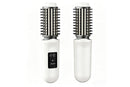 2 in 1 Cordless Hair Straightener Brush Curling Iron with LCD Display-Grey