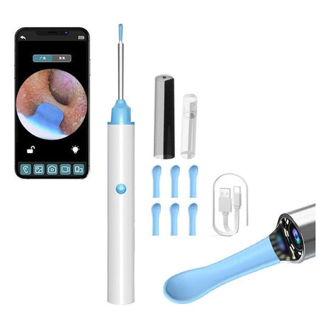 2pcs Ear Wax Removal Visual Ear Cleaner Tool Kit Ear Cleaning Scope Set-White