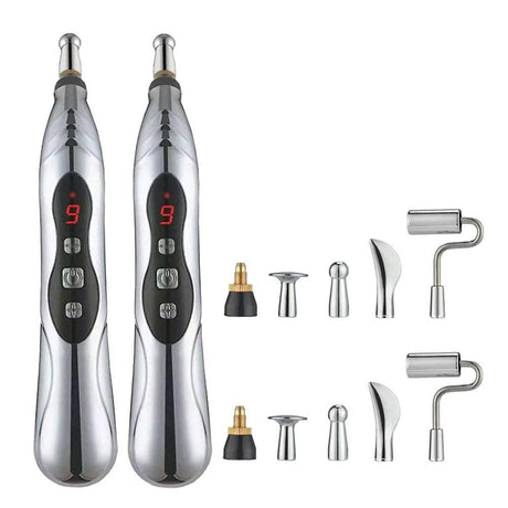 2pcs Electronic Acupuncture Pen Relief Pain Electric Massager Tools for Body Head Neck
