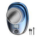 2pcs Mini Shaver Portable Electric Shaver Upgrade Rechargeable Pocket Razor for Men -Blue and Silver