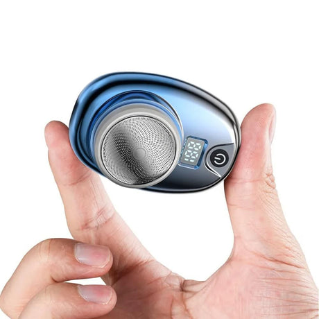 2pcs Mini Shaver Portable Electric Shaver Upgrade Rechargeable Pocket Razor for Men -Blue and Silver