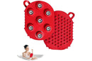 2Pcs Roller Ball Massager Glove Lymphatic Massage Muscle Release for Back-Red