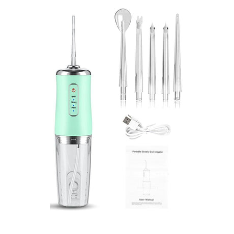 2pcs Water Dental Flosser Electric Water Cordless Cordless Teeth Cleaner for Home Travel -Green and Pink