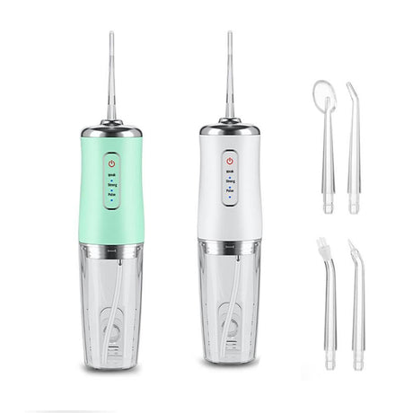 2pcs Water Dental Flosser Electric Water Cordless Cordless Teeth Cleaner for Home Travel -White and Pink