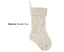 1Pc Xmas Stockings Knitted Hanging Socks-Ivory