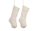 1Pc Xmas Stockings Knitted Hanging Socks-Ivory