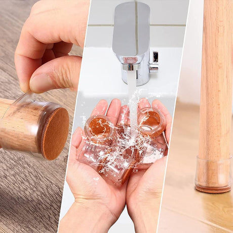 16pcs Chair Leg Floor Protectors Silicone Furniture Sliders for Chair Foot for Hardwood Floors