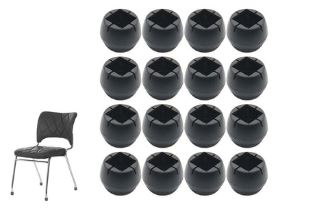 16pcs Chair Leg Floor Protectors Soft Silicone Round Covers with Glide Pads-Round