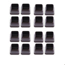 16pcs Silicone Chair Leg Floor Protectors Furniture Leg Feet Cup for Hardwood Floors with Wrapped Felt -Square brown