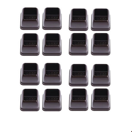 16pcs Silicone Chair Leg Floor Protectors Furniture Leg Feet Cup for Hardwood Floors with Wrapped Felt -Square brown