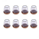 16pcs Silicone Chair Leg Floor Protectors Furniture Leg Feet Cup for Hardwood Floors with Wrapped Felt -Round transparent