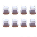 16pcs Silicone Chair Leg Floor Protectors Furniture Leg Feet Cup for Hardwood Floors with Wrapped Felt -Square transparent