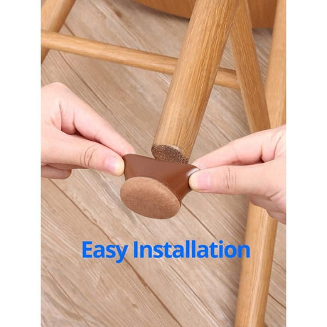 16pcs Silicone Chair Leg Floor Protectors Furniture Leg Feet Cup for Hardwood Floors with Wrapped Felt -Round brown
