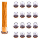 16pcs Silicone Chair Leg Floor Protectors Furniture Leg Feet Cup for Hardwood Floors with Wrapped Felt -Round brown