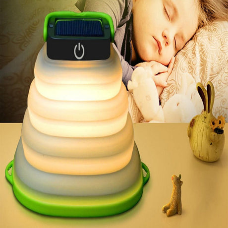 2Pcs Collapsiable Solar Lamp -Black and Green