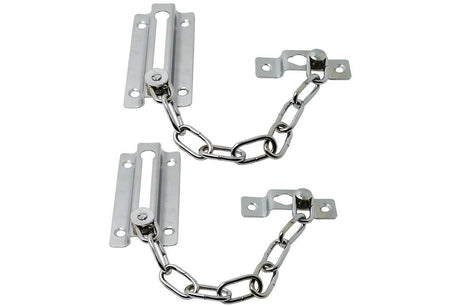 2Pcs Door Security Chain Lock Door Chain Lock with 12 Screws for Wood Door-Silver