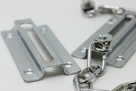 2Pcs Door Security Chain Lock Door Chain Lock with 12 Screws for Wood Door-Silver