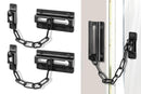 2Pcs Door Security Chain Lock Door Chain Lock with 12 Screws for Wood Door-Silver