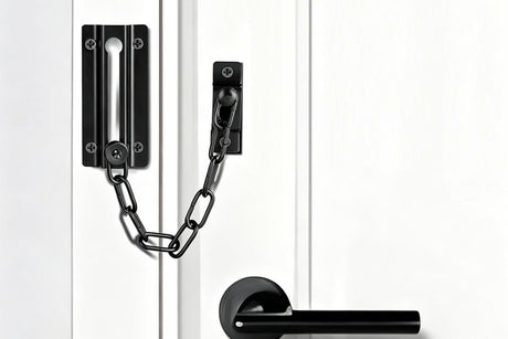 2Pcs Door Security Chain Lock Door Chain Lock with 12 Screws for Wood Door-Black
