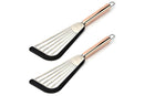 2Pcs Nonstick Cookware Spatula With Silicone Edge Heat Resistant Kitchen Cooking Thin Spatula Flipper