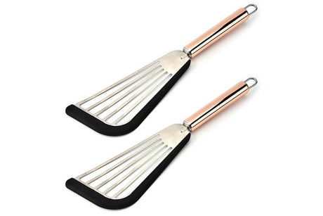 2Pcs Nonstick Cookware Spatula With Silicone Edge Heat Resistant Kitchen Cooking Thin Spatula Flipper