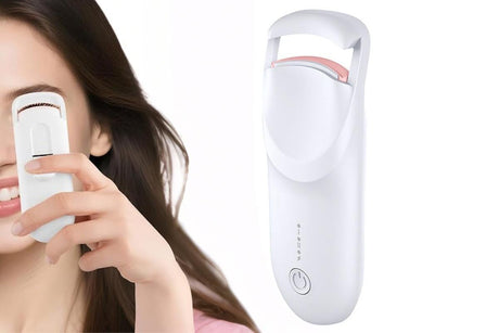 Heated Eyelash Curler Portable Electric Lash Curler Natural Curls-White