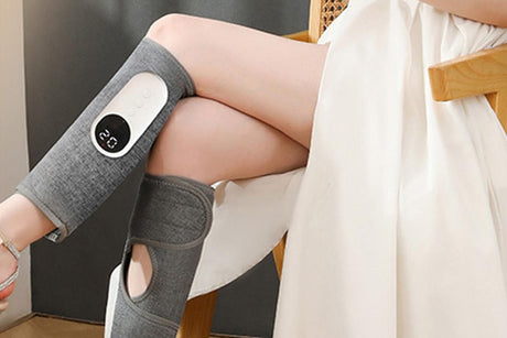 Leg Massager Muscles Relax Heated Air Compression Foot Massage for Calf Blood Circulation-Grey