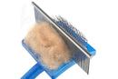 2Pcs Dog Slicker Brush & Comb Set for Grooming Detangling & Hair Removal-Blue
