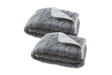 2pcs Pet Blanket for Couch Protection Water Resistance Cats Dogs Blanket for Furniture Protector-Grey L