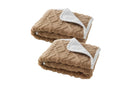 2pcs Pet Blanket for Couch Protection Water Resistance Cats Dogs Blanket for Furniture Protector-Khaki L