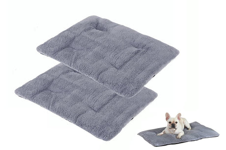 2Pcs Pet Blanket Self-Heating Bed Pad Cat Dog Self-Warming Cushion-Grey S