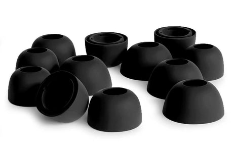 12Pcs Silicone Ear Tips for Samsung Galaxy Buds3 Pro Earbud Covers-Black