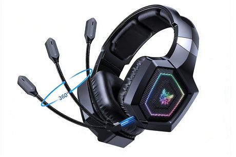 2.4GHz Wireless Gaming Headset with Flip Microphone for PC-Black